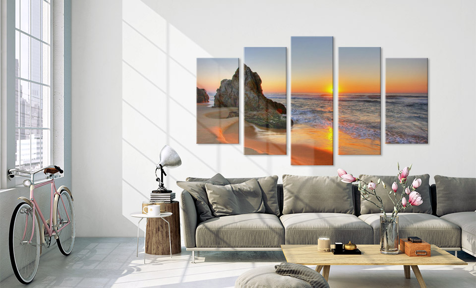 IIIUHU Impression sur Toile 5 Parties Tableau Tableaux One Piece The  Thousand Sunny Anime Decoration Murale Photo Image Artistique Photographie