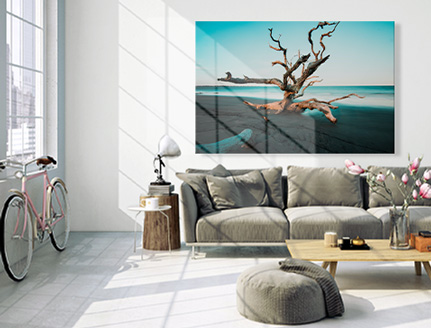 Impression photo sur toile grand format dans salon