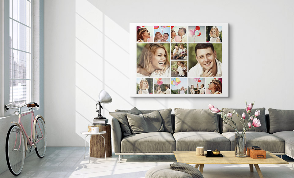 toile photo pele mele salon